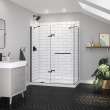 Reveal Sleek 71 Return Panel for 34 in. Base with Clear glass in Matte Black