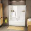 BG6034C AcrylX Alcove Center Drain One-Piece Whirlpool Tub Shower in White