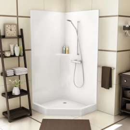 CSS36 38 x 38 AcrylX Corner Center Drain One-Piece Shower in White
