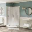 CSS40 42 x 42 AcrylX Corner Center Drain One-Piece Shower in White