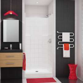SST36 36 x 36 AcrylX Alcove Center Drain One-Piece Shower in White