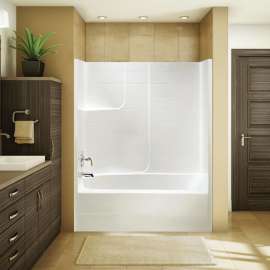 TSTEA63 60 x 34 AcrylX Alcove Left-Hand Drain One-Piece Tub Shower in White