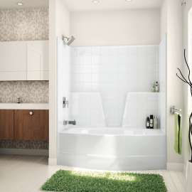 TSOT6042 AcrylX Alcove Left-Hand Drain One-Piece Tub Shower in White