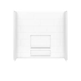 Olio Tile 60 x 30 AcrylX Direct-to-Stud Three-Piece Wall Kit in White