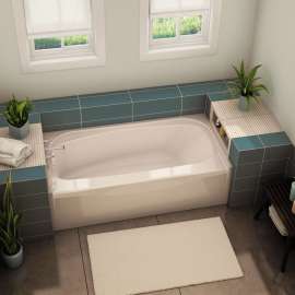 TOF-3060 AcrylX Alcove Left-Hand Drain Bathtub in White