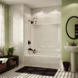 KDTS 3260 AFR AcrylX Alcove Left-Hand Drain Four-Piece Tub Shower in White