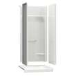 KDS 3636 AFR AcrylX Alcove Center Drain Four-Piece Shower in White