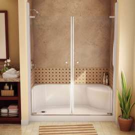 SPS 3460 AFR AcrylX Alcove Shower Base with Center Drain in White