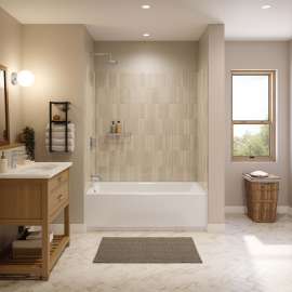 Interflo 6030 IFS Acrylic Alcove Left-hand Drain Bathtub in White