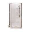 Cyrene 34 x 34 Acrylic Center Drain Shower Kit in White with Clear glass in Chrome