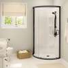 Cyrene 34 x 34 Acrylic Center Drain Shower Kit in White with Clear glass in Matte Black