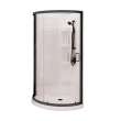 Cyrene 34 x 34 Acrylic Center Drain Shower Kit in White with Clear glass in Matte Black