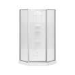 Summit 38 x 38 Polystyrene Center Drain Shower Kit in White with Center Silk glass in Chrome