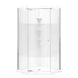 Begonia Carbon 36 x 36 Polystyrene Center Drain Shower Kit in White with Carbon glass in Chrome