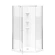 Begonia Carbon 36 x 36 Polystyrene Center Drain Shower Kit in White with Carbon glass in Chrome