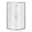 Daisy 38 x 38 Acrylic Center Drain Shower Kit in White with Clear glass in Chrome