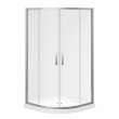Daisy 38 x 38 Acrylic Center Drain Shower Kit in White with Clear glass in Chrome