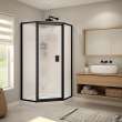 Orchid 38 x 38 Polystyrene Center Drain Shower Kit in White with Centre Silk glass in Matte Black