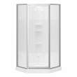 Orchid 38 x 38 Polystyrene Center Drain Shower Kit in White with Centre Silk glass in Matte Black