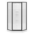 Orchid 38 x 38 Polystyrene Center Drain Shower Kit in White with Centre Silk glass in Matte Black