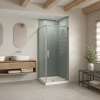 B3Round 3636 Acrylic Corner Left or Right Shower Base in White with Center Drain