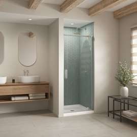 B3Round 3636 Acrylic Alcove Shower Base in White with Center Drain
