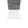 B3Round 3636 Acrylic Wall Mounted Shower Base in White with Center Drain