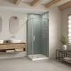 B3Round 3636 Acrylic Corner Left or Right Shower Base in White with Anti-slip Bottom with Center Drain