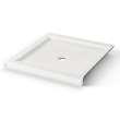 B3Round 3636 Acrylic Corner Left or Right Shower Base in White with Anti-slip Bottom with Center Drain