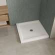 B3Round 3636 Acrylic Alcove Shower Base in White with Anti-slip Bottom with Center Drain