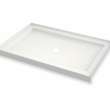 B3Round 4832 Acrylic Alcove Shower Base in White with Center Drain