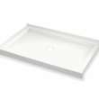 B3Round 4832 Acrylic Corner Right Shower Base in White with Center Drain