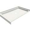 B3Round 4832 Acrylic Alcove Deep Shower Base in White with Center Drain