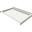 B3Round 4832 Acrylic Tunnel Shower Base in White with Center Drain