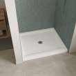 B3Round 4832 Acrylic Alcove Shower Base in White with Anti-slip Bottom with Center Drain