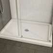 B3Round 4834 Acrylic Corner Left Shower Base in White with Center Drain