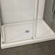 B3Round 4834 Acrylic Corner Right Shower Base in White with Center Drain