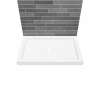 B3Round 4834 Acrylic Wall Mounted Shower Base in White with Center Drain