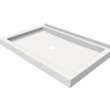 B3Round 4834 Acrylic Wall Mounted Shower Base in White with Center Drain