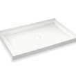 B3Round 4836 Acrylic Corner Left Shower Base in White with Center Drain