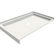 B3Round 4836 Acrylic Alcove Deep Shower Base in White with Center Drain