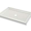 B3Round 4836 Acrylic Alcove Shower Base in White with Anti-slip Bottom with Center Drain