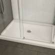 B3Round 4836 Acrylic Corner Left Shower Base in White with Anti-slip Bottom with Center Drain