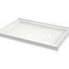 B3Round 6036 Acrylic Alcove Shower Base in White with Left-Hand Drain