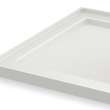 B3Round 6036 Acrylic Alcove Shower Base in White with Anti-slip Bottom with Right-Hand Drain