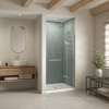 B3Round 4236 Acrylic Alcove Shower Base in White with Anti-slip Bottom with Center Drain