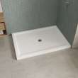 B3Round 6042 Acrylic Corner Right Shower Base in White with Anti-slip Bottom with Center Drain