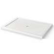 B3Round 6042 Acrylic Corner Right Shower Base in White with Anti-slip Bottom with Center Drain
