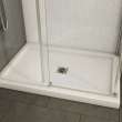 B3Square 4834 Acrylic Corner Left Shower Base in White with Center Drain