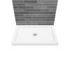 B3Square 4834 Acrylic Wall Mounted Shower Base in White with Center Drain